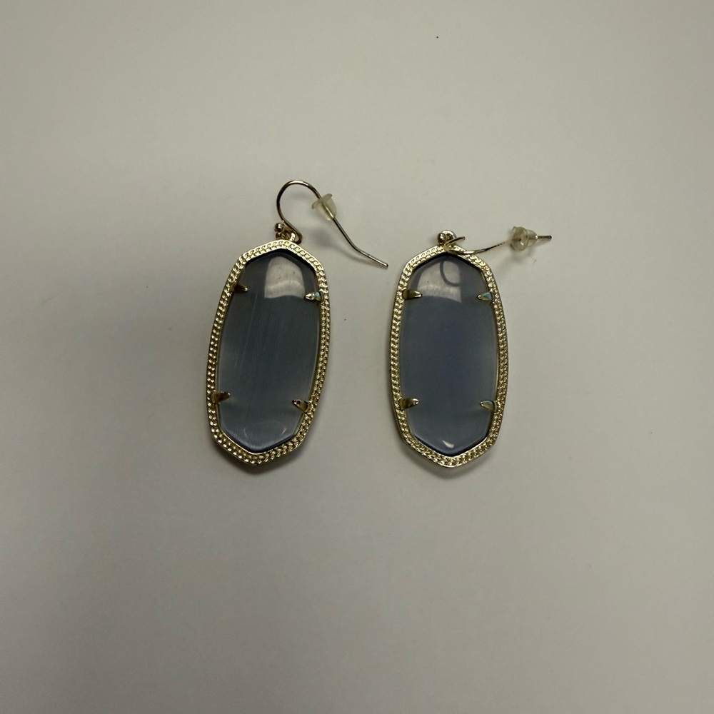 Kendra Scott Blue and Silver Teardrop Earrings
